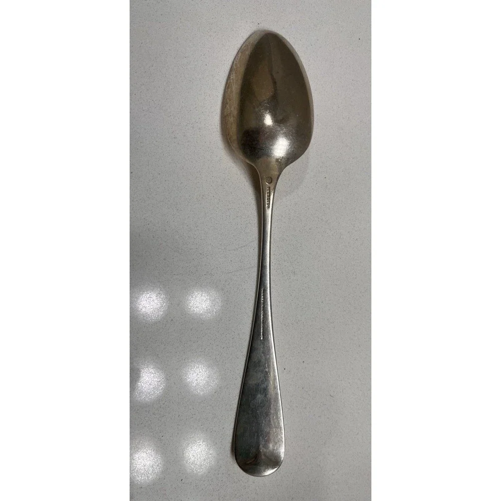 Antique Palmer & Bachelders Coin Silver Large Spoon Boston ~ 7” ~ 40G